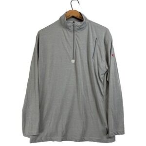SCOTTeVEST SeV SJ Qzip 1/4 Zip Gray Bamboo Long Sleeve Pullover Top Mens Large L